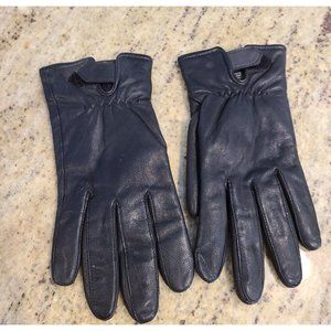 Women’s Medium Black Leather Gloves Lined Thinsulate Motorcycle RUN SMALL/ obo